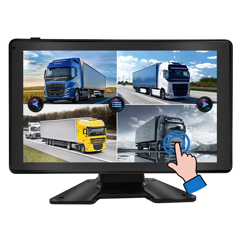 10,1 hüvelykes érintőképernyős jármű Quad View 1080P DVR-rögzítő monitor