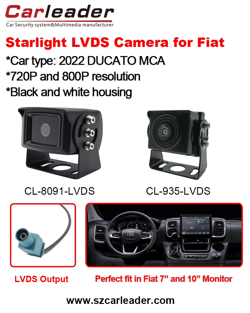 Carleader LVDS jármű tolatókamera Fiat Ducatohoz