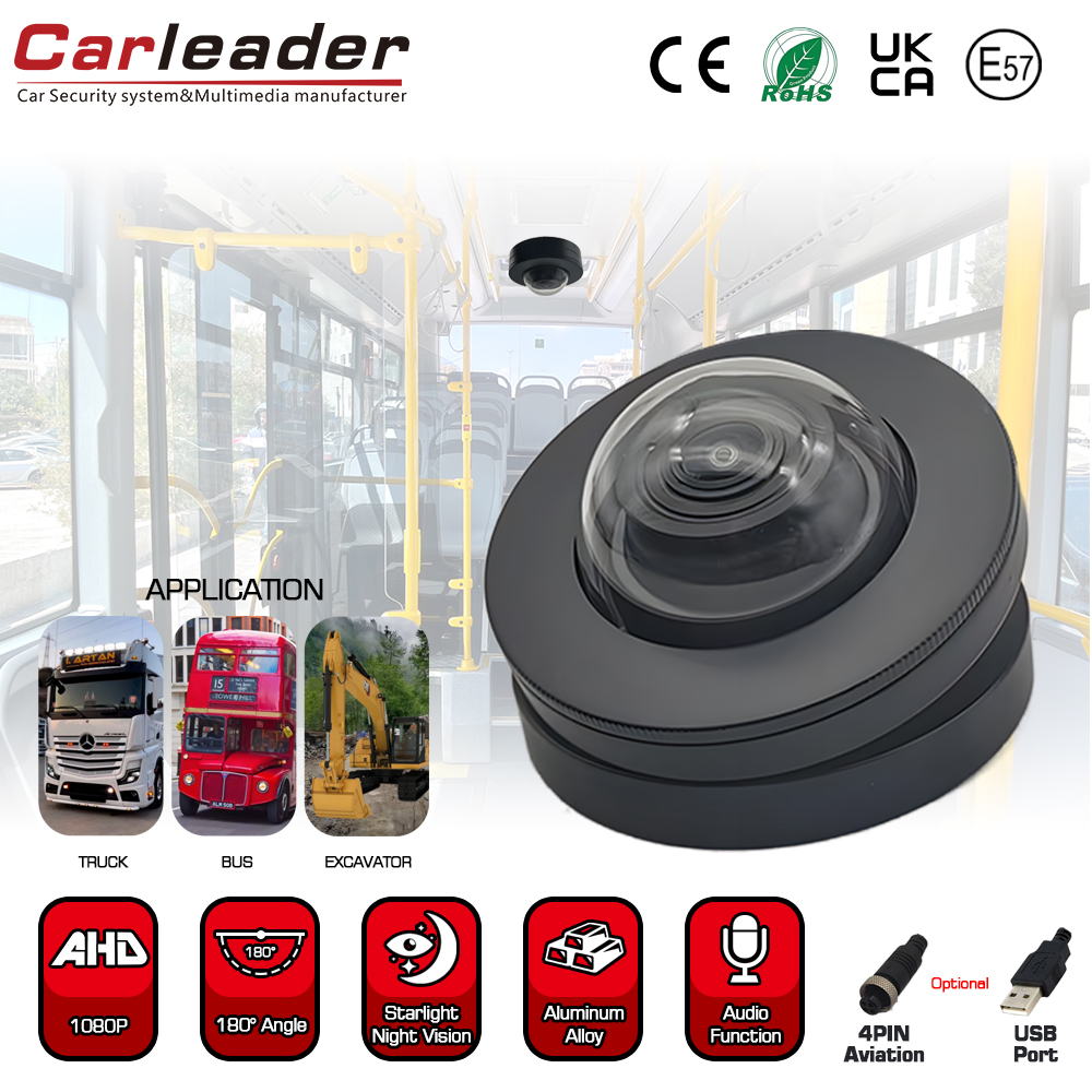 Carleader 180 fokos széles látószögű HD 1080p kupola jármű kamera járművek megfigyeléséhez