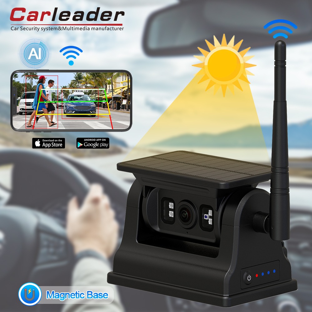 Carleader 1080P mágneses napelemes WiFi vezeték nélküli lakóautók biztonsági kamera IOS Androidhoz