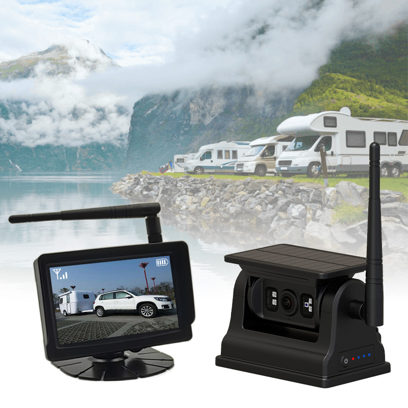 5 hüvelykes vezeték nélküli, napenergiával működő, újratölthető mágneses járműkamerarendszer --- Az Ön legjobb partnere a biztonságosabb vezetésért