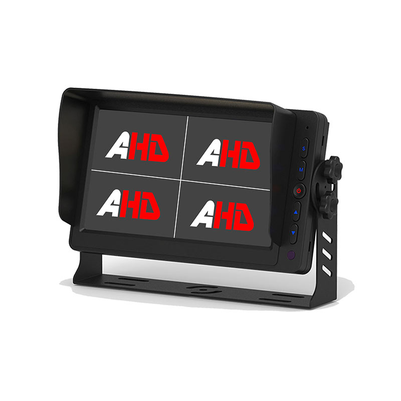 7 hüvelykes AHD járműmonitor 4 videobemenettel, 5 kattintógombbal és trigger funkcióval